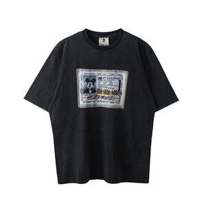 Purey Mickey Pilot's License Cartoon Short Sleeves